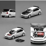  Mô hình xe ô tô Honda Civic TYPE R (EK9) J's Racing Livery White tỉ lệ 1:64 Motorhelix M65029 