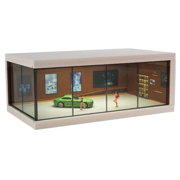  Hộp trưng bày mô phỏng phòng trưng bày xe có led 29x16x6.5 SHOU CANG JIA tỉ lệ 1:64 SCJ423A 