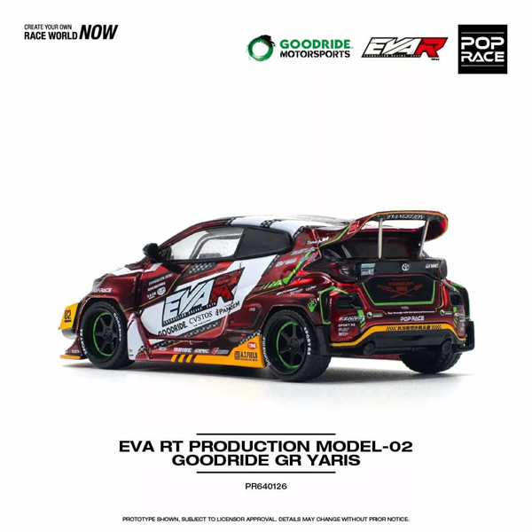  [Hàng Loose] Mô hình xe Toyota Yaris Eva RT Production Model-02 Goodride GR Yaris tỉ lệ 1:64 Poprace PR640126 