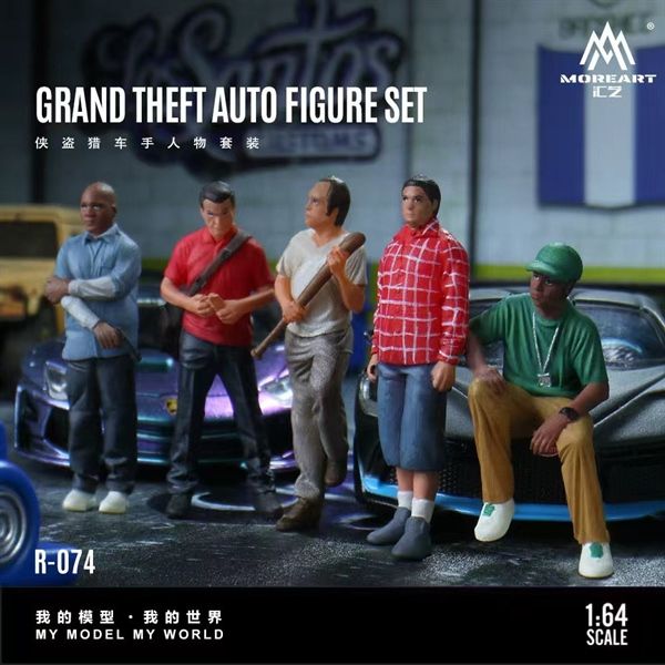  Mô hình nhân vật figure set 5 người Grand Theft Auto game GTA tỉ lệ 1:64 MoreArt MO223074 