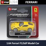  Mô hình xe Ferrari F12 TDF yellow bản card Race&play DRIVE tỉ lệ 1:64 Bburago 18-56000 