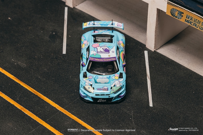  Mô hình xe Audi R8 LMS GT3 EVO II | 2025 Macau GP Cinnamoroll UNO Racing Team tỉ lệ 1:64 Tarmac Works OT64707 