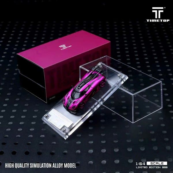  Mô hình xe ô tô Koenigsegg One:1 Pearl Rose Red mở được nắp máy tỉ lệ 1:64 Timetop TT644815 