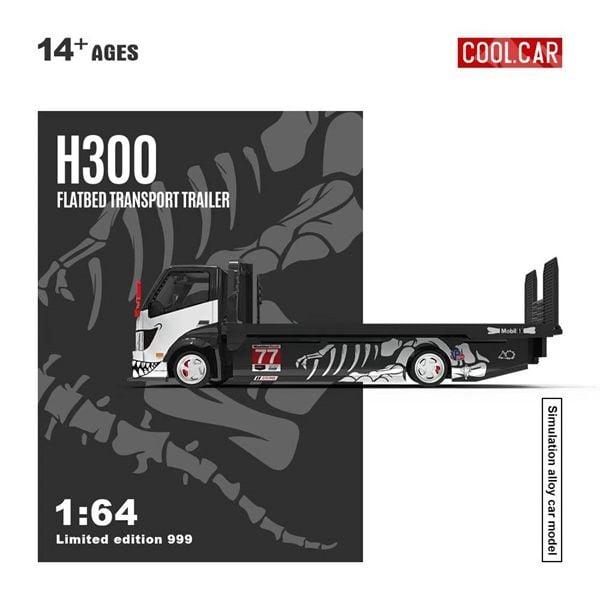  Mô hình xe tải cứu hộ H300 Flatbed Transport Trailer Skeleton Dragon No.77 tỉ lệ 1:64 CoolcarCC647224 