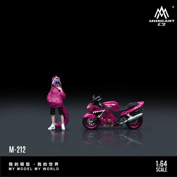  Mô hình nhân vật figure và xe mô hình Honda CBR1100XX Pink Tyrant Roxy resin tỉ lệ 1:64 MoreArt MO222212 