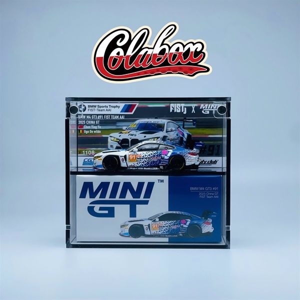  Hộp trưng bày mica cho xe BMW BMW M4 GT3 #91 FIST Team AAI 2025 China GT MiniGT có khung ảnh tỉ lệ 1:64 Colabox 1108 PKC 