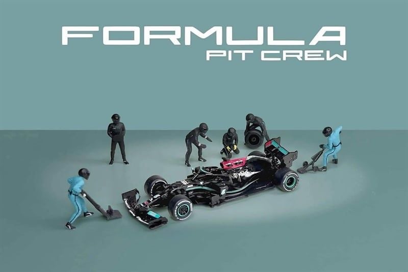  Set mô hình nhân vật figure F1 Formular Team Black kim loại tỉ lệ 1:64 American Diorama AD-2444 