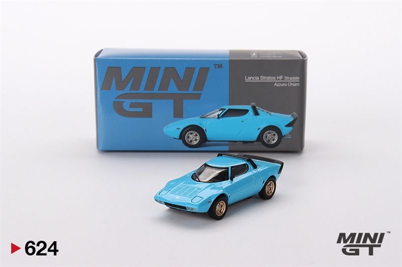  [Hàng Loose] Mô hình xe Lancia Stratos HF Stradale Azzuro Chiaro tỉ lệ 1:64 MiniGT MGT00624 