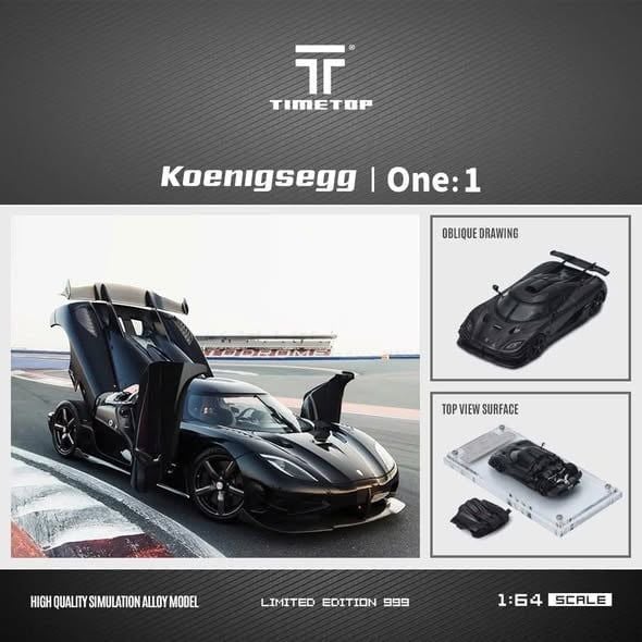  Mô hình xe ô tô Koenigsegg One:1 mở được nắp máy tỉ lệ 1:64 Timetop TT644814 