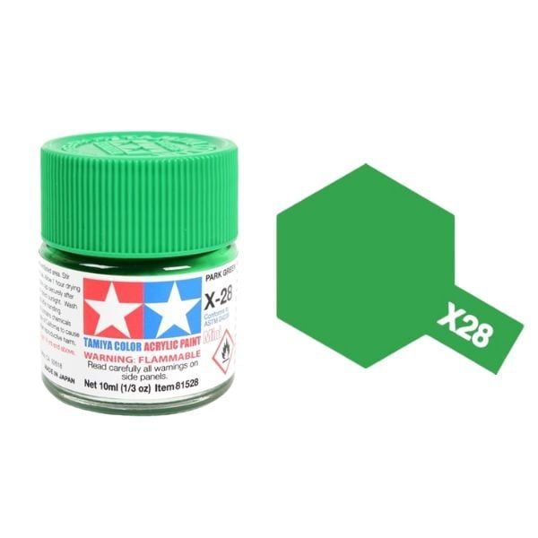  Acrylic mini x28 park green sơn mô hình màu xanh lá 10ml Tamiya 81528 