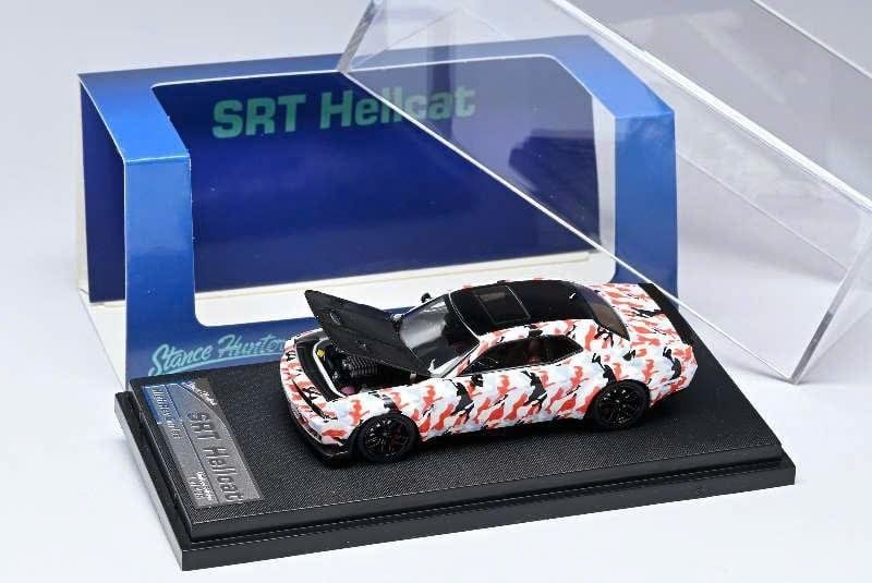  Mô hình xe ô tô Dodge Challenger SRT Hellcat custom paint mở capo tỉ lệ 1:64 Stance Hunter OT64585 