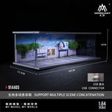  Hộp trưng bày mô phỏng bãi đổ xe có đèn, mica, kèm dây đèn tỉ lệ 1:64 MoreArt MO914405 