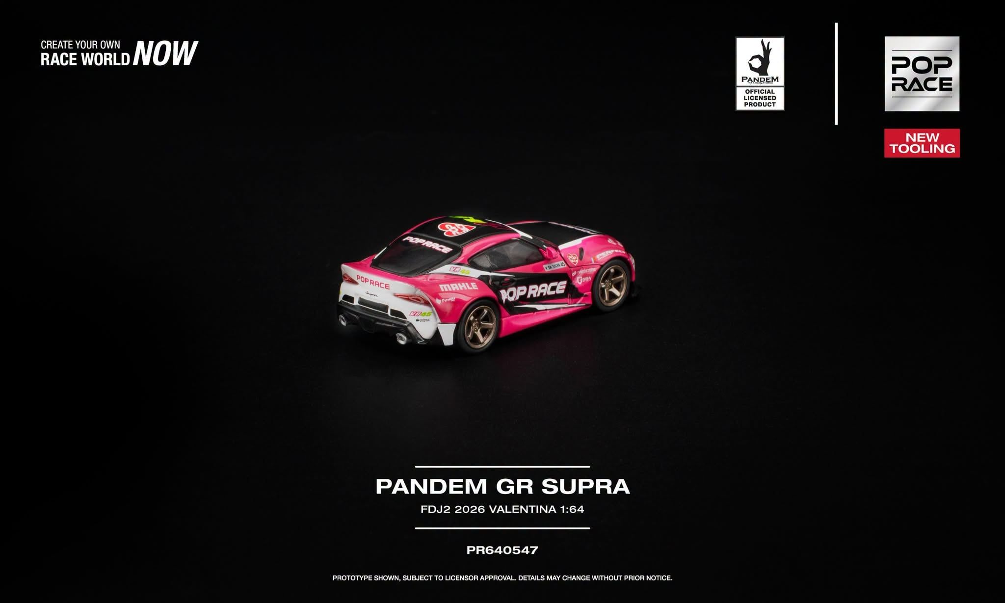  Mô hình xe Toyota Pandem Gr Supra FDJ2 - Valentina Piaz tỉ lệ 1:64 Pop Race PR640547 