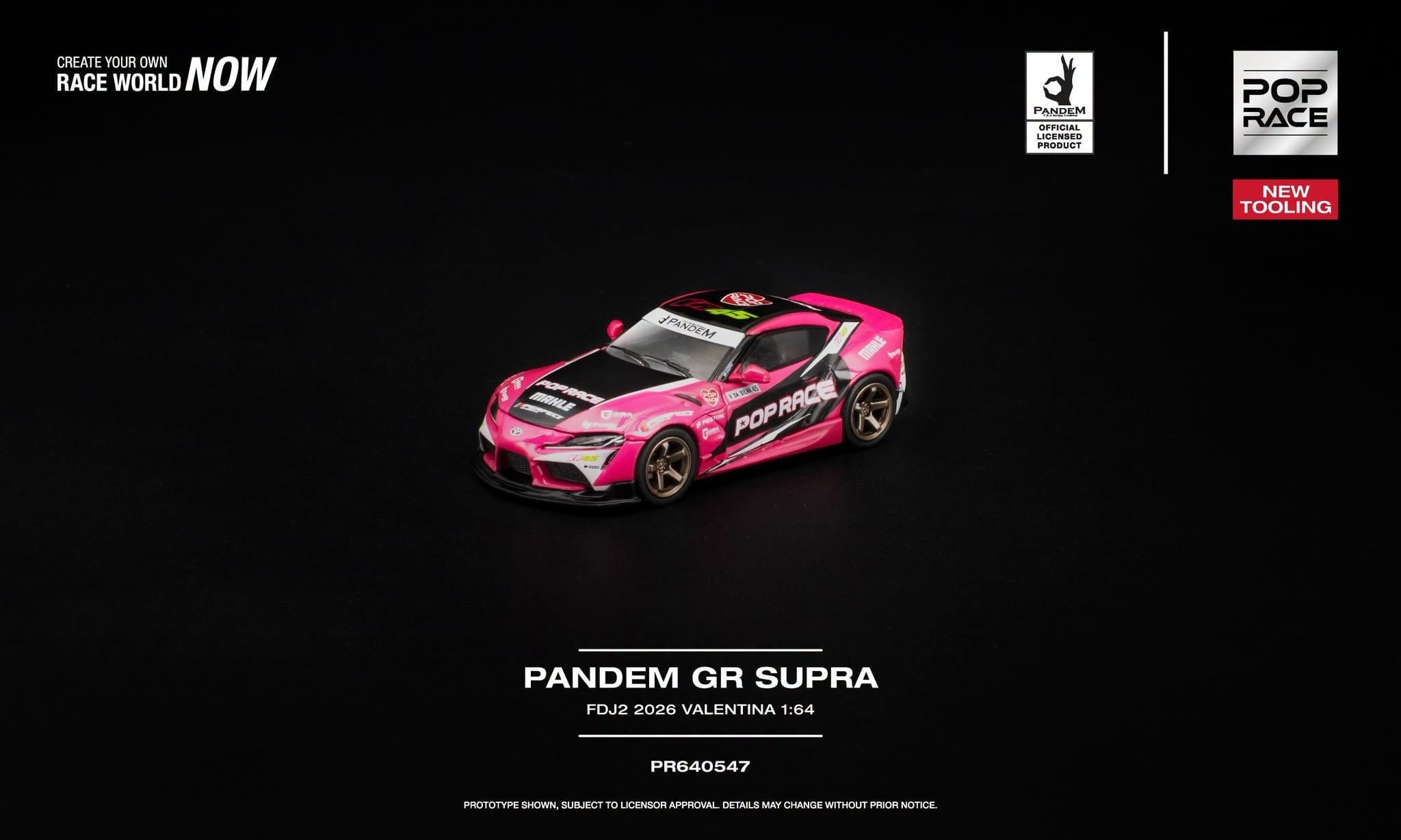  Mô hình xe Toyota Pandem Gr Supra FDJ2 - Valentina Piaz tỉ lệ 1:64 Pop Race PR640547 