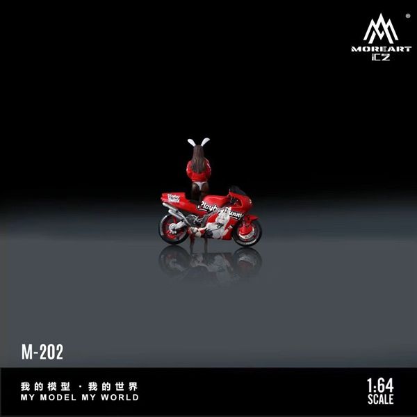  Mô hình nhân vật figure và xe Honda Red Bunny Girl Motorcycle Figure Resin tỉ lệ 1:64 MoreArt MO222202 