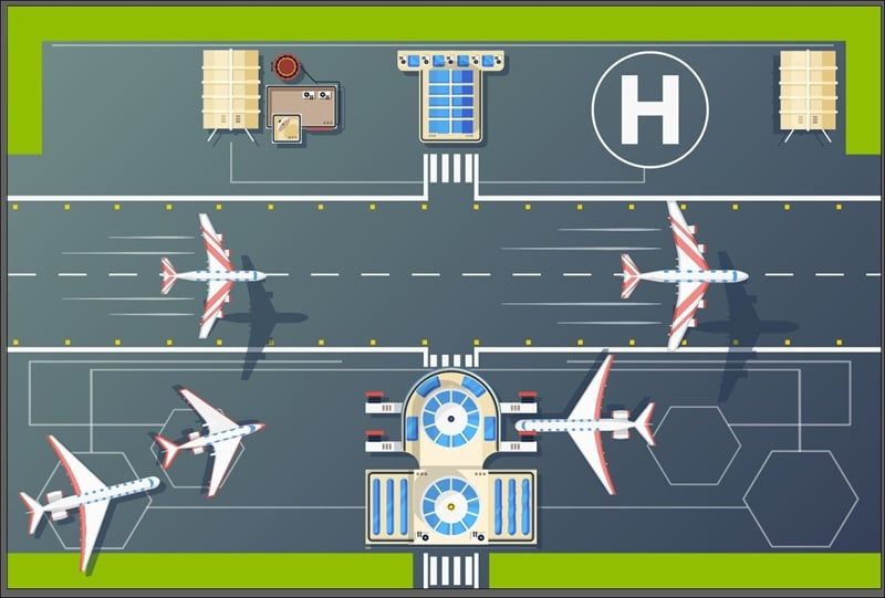  Phụ kiện trưng bày sàn đỗ, đường băng máy bay mô hình chất liệu in pp 80x120cm cán mờ chống nước bụi bẩn dành cho máy bay nhiều tỉ lệ DR047 