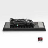  Mô hình xe Pagani Huayra R Diecast Model Glossy Black Carbon Fiber with Italian Strips tỉ lệ 1:64 LCD LCD64028-CBI 