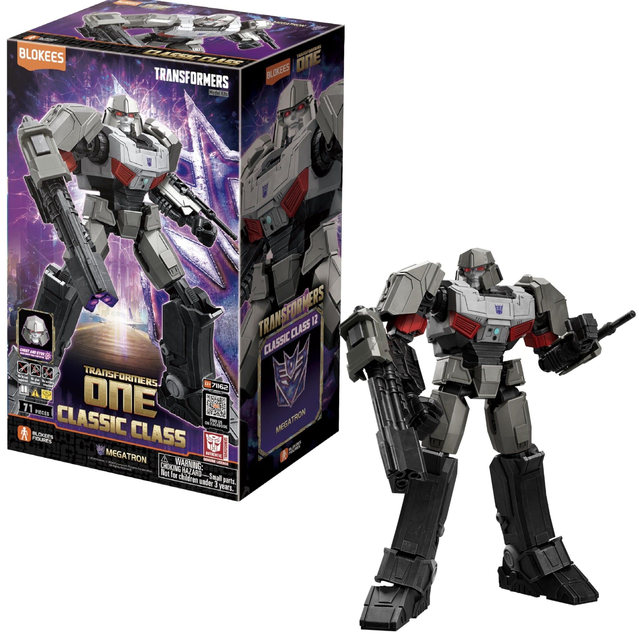  Mô hình lắp ráp có đèn serries Transformers Classic Class(CC) 12 ONE Megatron (Luminous Eyes) Blokees 71162 