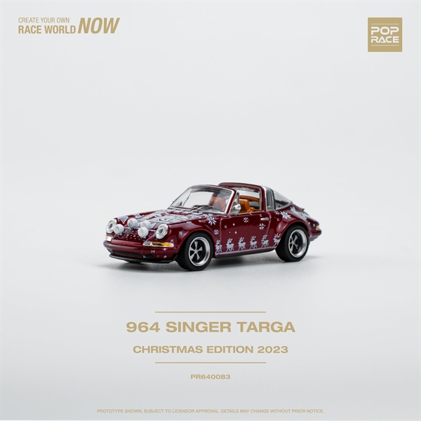  Mô hình xe Porsche 911 SINGER Targa Christmas 2023 tỉ lệ 1:64 Poprace PR640083 