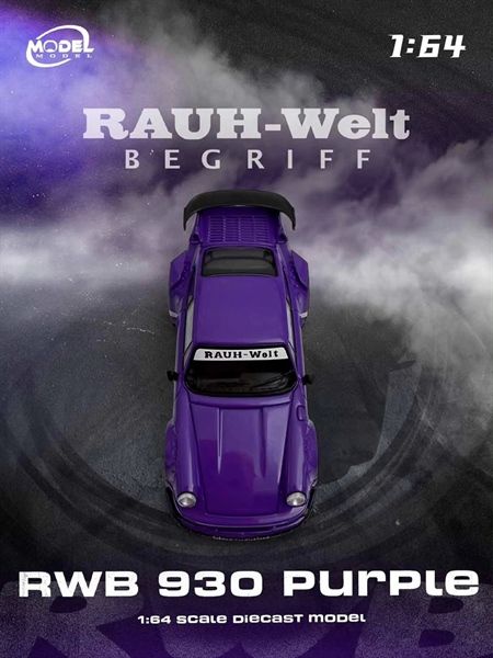  Mô hình xe Porsche 930 RWB Rauh Welt color purple tỉ lệ 1:64 Model Model MM64-RWB930-003 Purple 