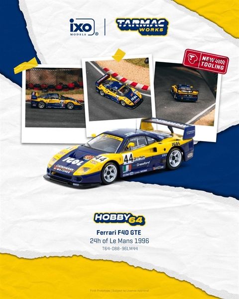  Mô hình xe Ferrari F40 GTE, 24h of Le Mans 1996, Luciano Della Noce / Anders Olofsson / Carl Rosenblad tỉ lệ 1:64 T64-088-96LM44 