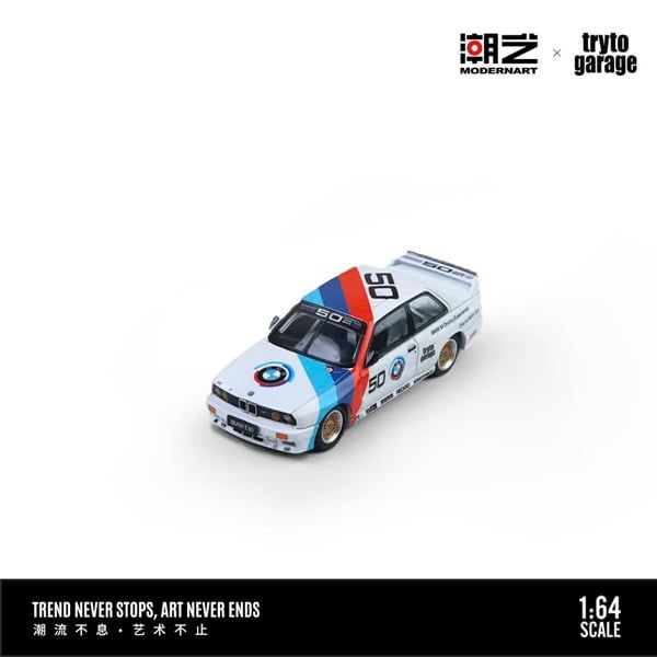  Mô Hình xe BMW E30 M3 DTM Die-Cast Model Car tỉ lệ 1:64 TaoYi MD & trytogarage Collaboration MD647808 