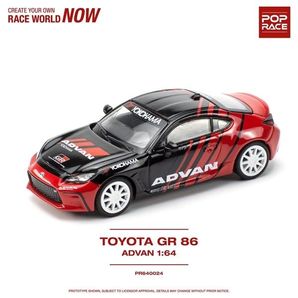  Mô hình xe Toyota GR86 Advan tỉ lệ 1:64 Poprace PR640024 