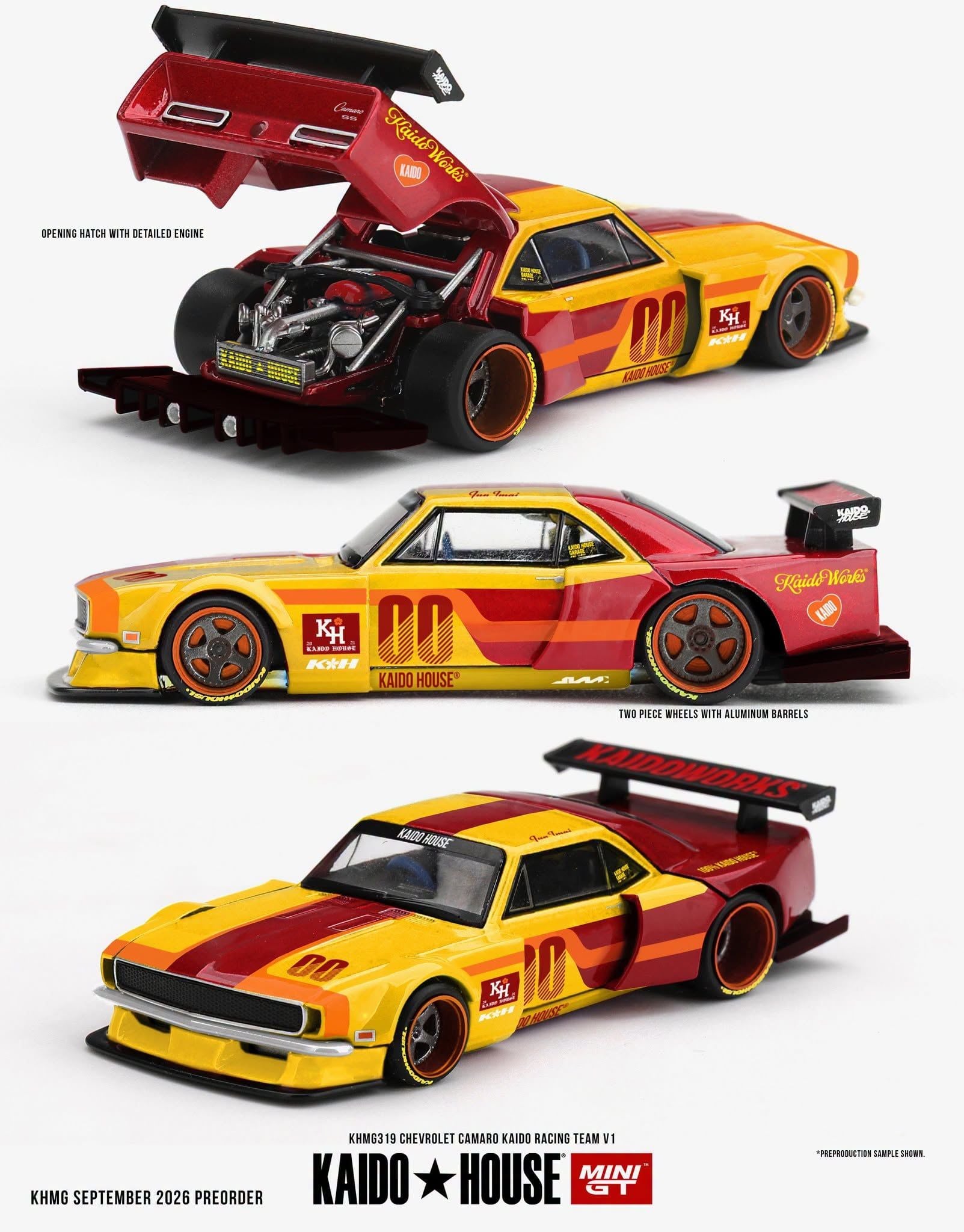  Mô hình xe Chevrolet Camaro Kaido Racing Team V1 tỉ lệ 1:64 Kaido House KHMG319 