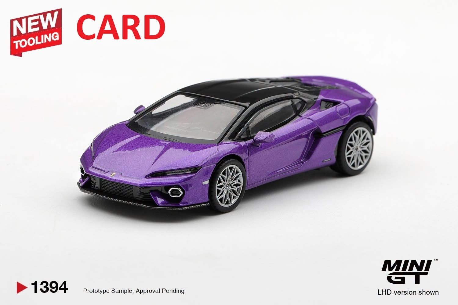  Mô hình xe Lamborghini Temerario Viola Pasifae bản card tỉ lệ 1:64 MiniGT MGT01394 