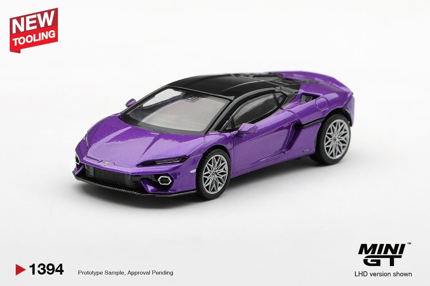  Mô hình xe Lamborghini Temerario Viola Pasifae bản card tỉ lệ 1:64 MiniGT MGT01394 