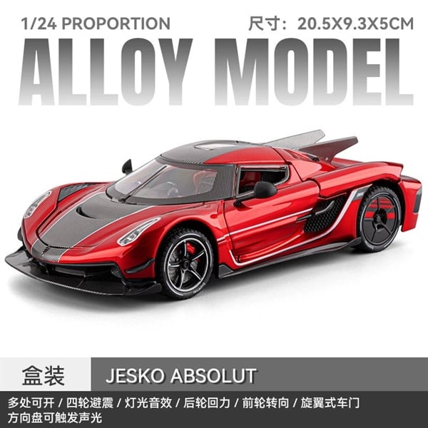  Mô hình xe Koenigsegg Jesko Absolut đánh lái - full open - có đèn - âm thanh tỉ lệ 1:24 Chezhi OT24095 