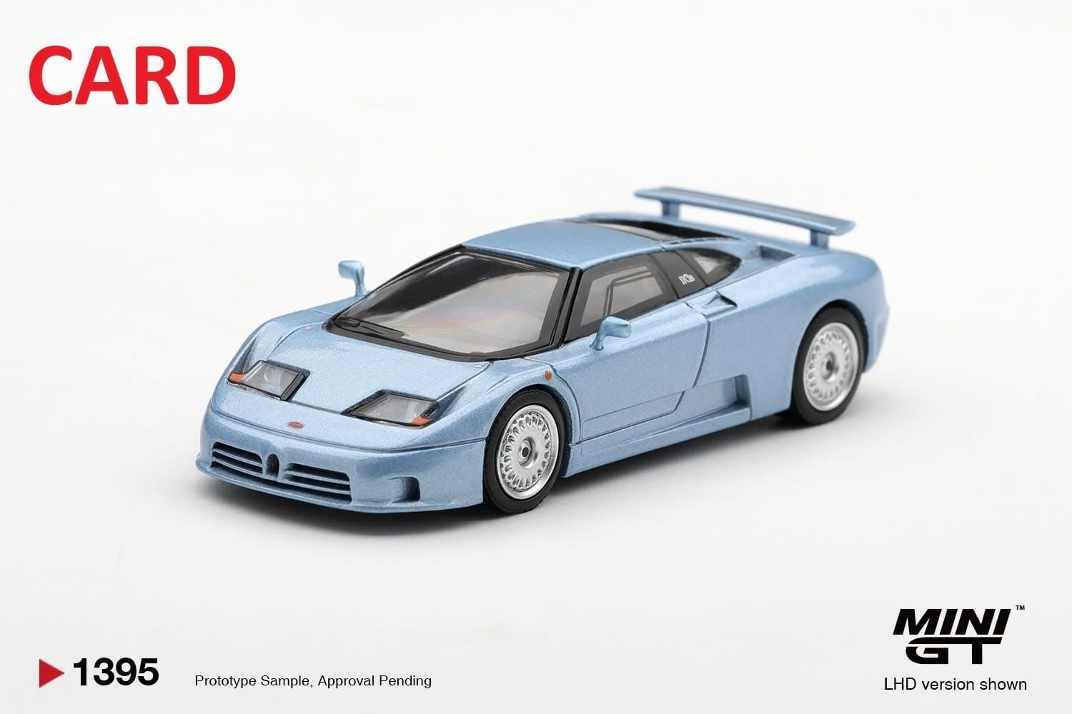  Mô hình xe Bugatti EB110 GT Azzurro Metallizzato Mondial de l'Automobile 1992 bản card tỉ lệ 1:64 MiniGT MGT01395 