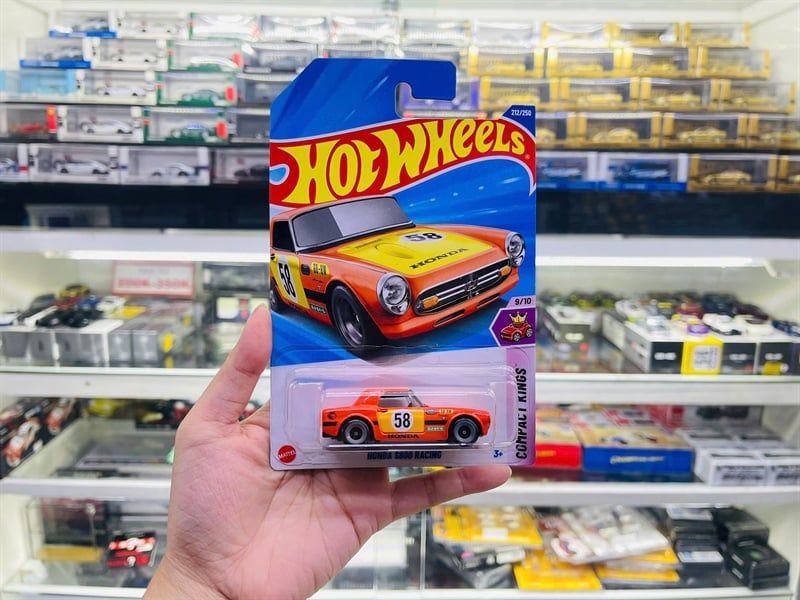  Mô hình xe Honda S800 Racing #58 Treasure Hunt Hotwheels kim loại có bản quyền chính hãng tỉ lệ 1:64 C4982-TH 