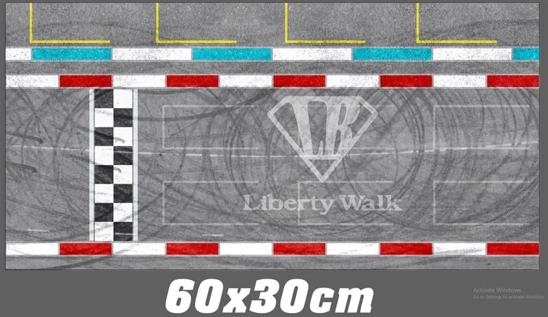  Phụ kiện thảm sa bàn chống trượt mô phỏng diorama bãi đỗ trường đua Lb Works liberty works 60x30cm tỉ lệ 1:64 Autono1 PT010 