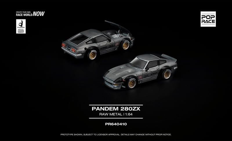  Mô hình xe Toyota Pandem 280zx Raw Metal tỉ lệ 1:64 Pop Race PR640410 