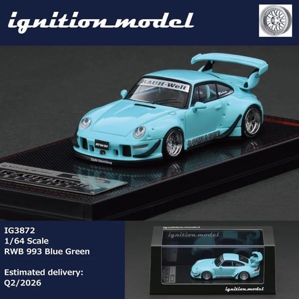  Mô hình xe RWB 993 Matte Blue Green tỉ lệ 1:64 Ignition Model IG3872 