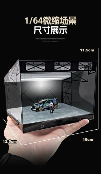  Hộp trưng bày mô phỏng showroom xe tường trong suốt tỉ lệ 1:64 Shou Cang Jia SCJ430 