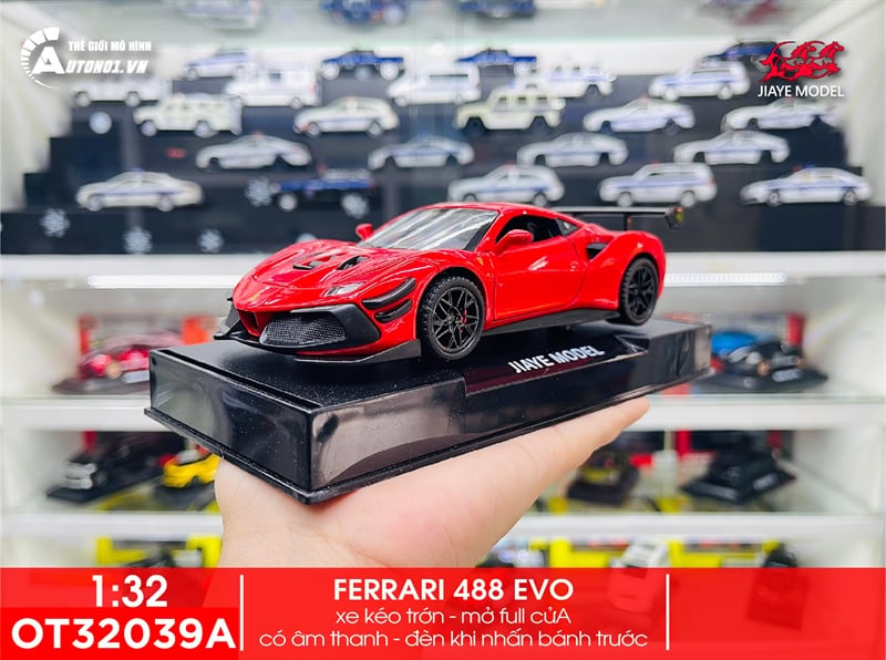  Mô hình xe Ferrari 488 Challenge EVO 2020 tỉ lệ 1:32 Jiaye model VB32743 OT32039 