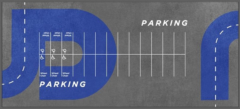  Phụ kiện thảm sa bàn chống trượt mô phỏng diorama bãi đỗ xe có đường đi xanh kích thước 90x40 cho mô hình xe 1:64 Autono1 PT021 