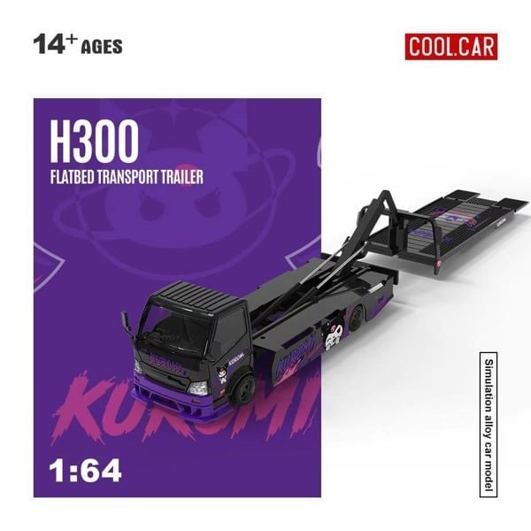  Mô hình xe H300 Flatbed Transport Trailer - Kuromi Painted tỉ lệ 1:64 Cool car CC647240 