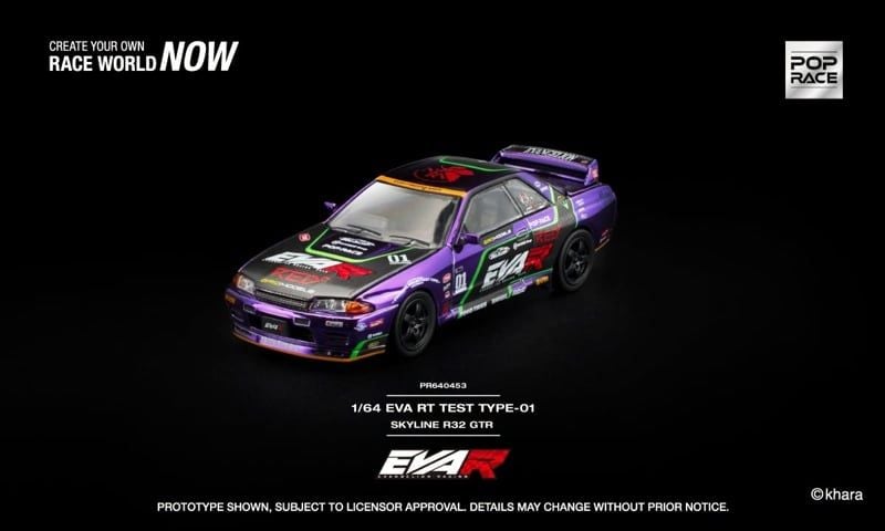  Mô hình xe Nissan Skyline R32 Eva Rt Test Type-01 tỉ lệ 1:64 Pop Race PR640453 