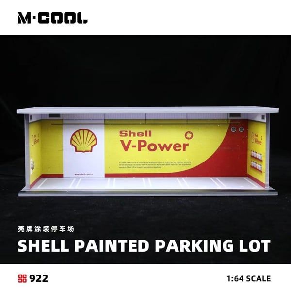  Hộp trưng bày mô phỏng diorama garage trưng bày xe Shell Paint Scheme Parking Lot kích thước 30x13.3x10cm tỉ lệ 1:64 M Cool MC914922 
