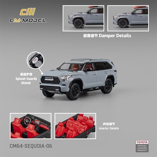  Mô hình xe Toyota Sequoia Gray tỉ lệ 1:64 CM model CM64-SEQUOIA-06 
