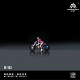  Mô hình xe mô tô và figure BMW Latte Fashion Female Knight Resin silver tỉ lệ 1:64 MoreArt MO222183 