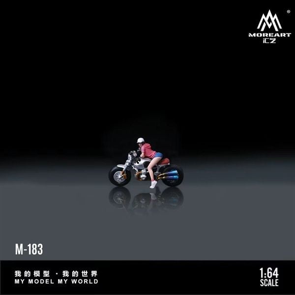  Mô hình xe mô tô và figure BMW Latte Fashion Female Knight Resin silver tỉ lệ 1:64 MoreArt MO222183 