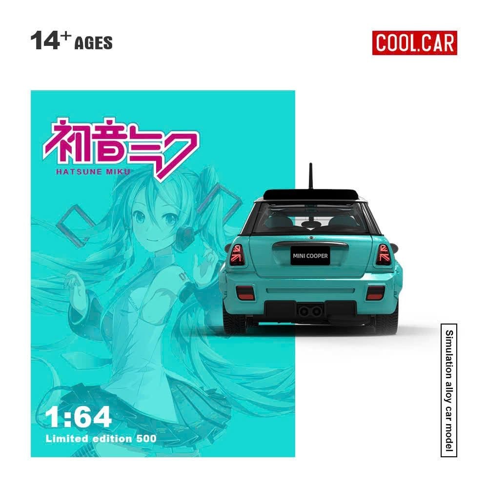  Mô hình xe Mini Cooper custom Hatsune Miku coating simulated limited 500pcs tỉ lệ 1:64 Cool car CC643642 