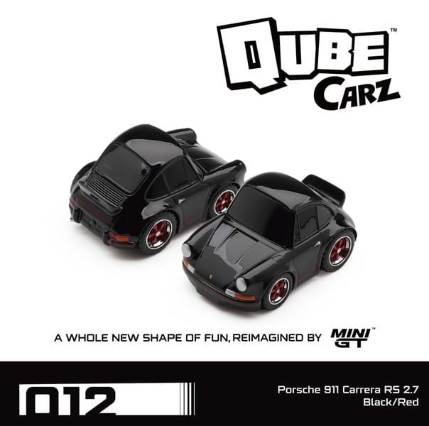  Mô hình xe Porsche 911 Carrera RS 2.7 Black/Red MiniGT Qube Carz QZ00702 