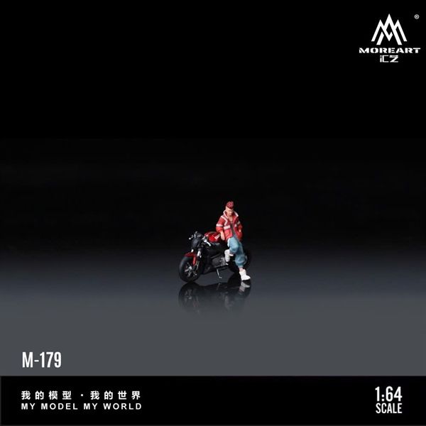  Mô hình nhân vật figure và xe mô tô Buell XB12S Red Motorcycle Doll Simulation tỉ lệ 1:64 MoreArt MO222179 