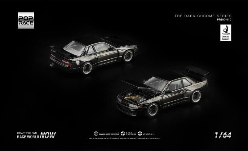  Mô hình xe Nissan PANDEM S13 - DARK CHROME tỉ lệ 1:64 Pop Race PRDC010 