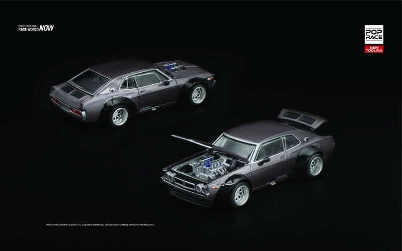  Mô hình xe Laurel C130 Metallic Grey New Tooling tỉ lệ 1:64 PopRace PR640304 